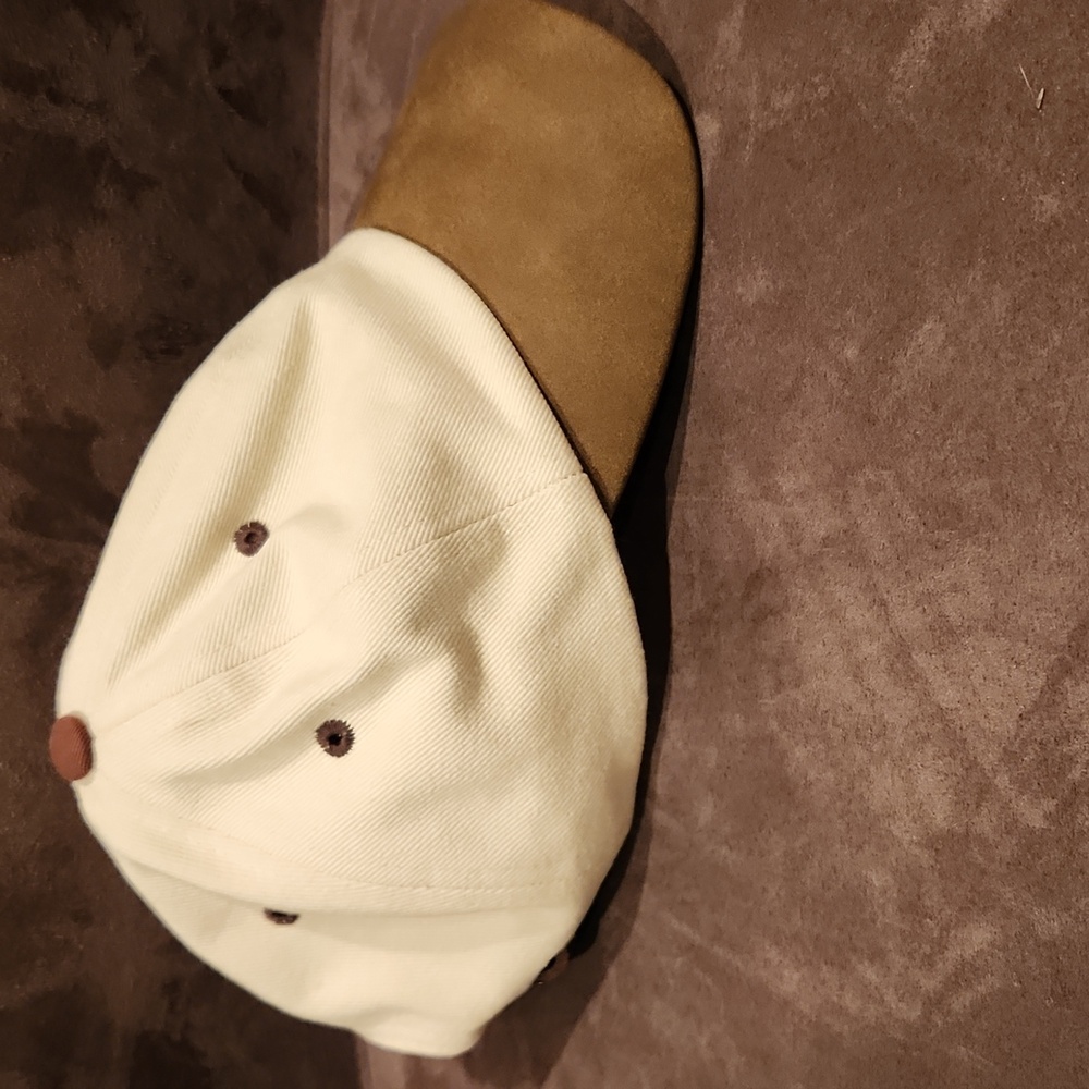 Brandy Melville White and Brown Cap